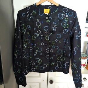 Ruby Road Geometric Beaded Lightweight 4 Button Career Jacket